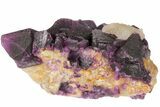 Dark Purple Cubic Fluorite and Quartz - China #94318-1